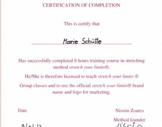 certificate stretchyourlimits Marie