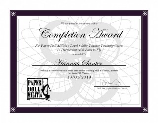 Completion Award - Gloria Silk Level 1